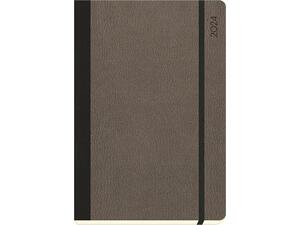 Ημερολόγιο ημερήσιο The Writing Fields Vintage 3900 14x21cm με λάστιχο από ανακυκλωμένο δέρμα Dark Coffee
